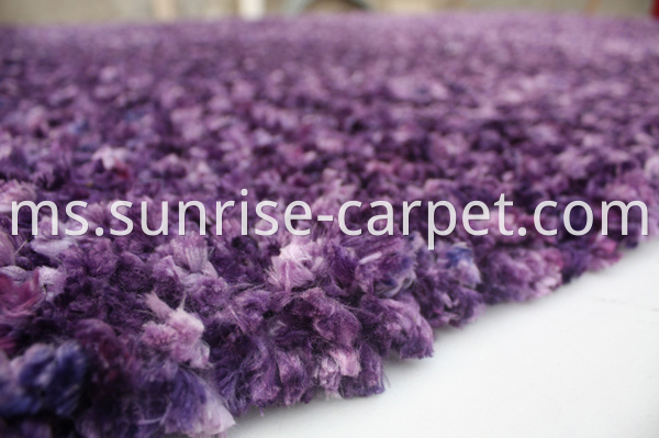 100% Polyester Shaggy rug purple color